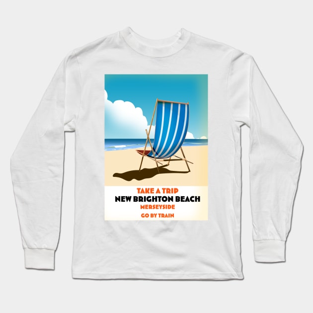 New Brighton Beach Merseyside Long Sleeve T-Shirt by nickemporium1